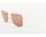 FENDI 406 Gold Brown / Brown Logo Mirrored Sunglasses FF 0406/S 01Q 61mm - £185.62 GBP