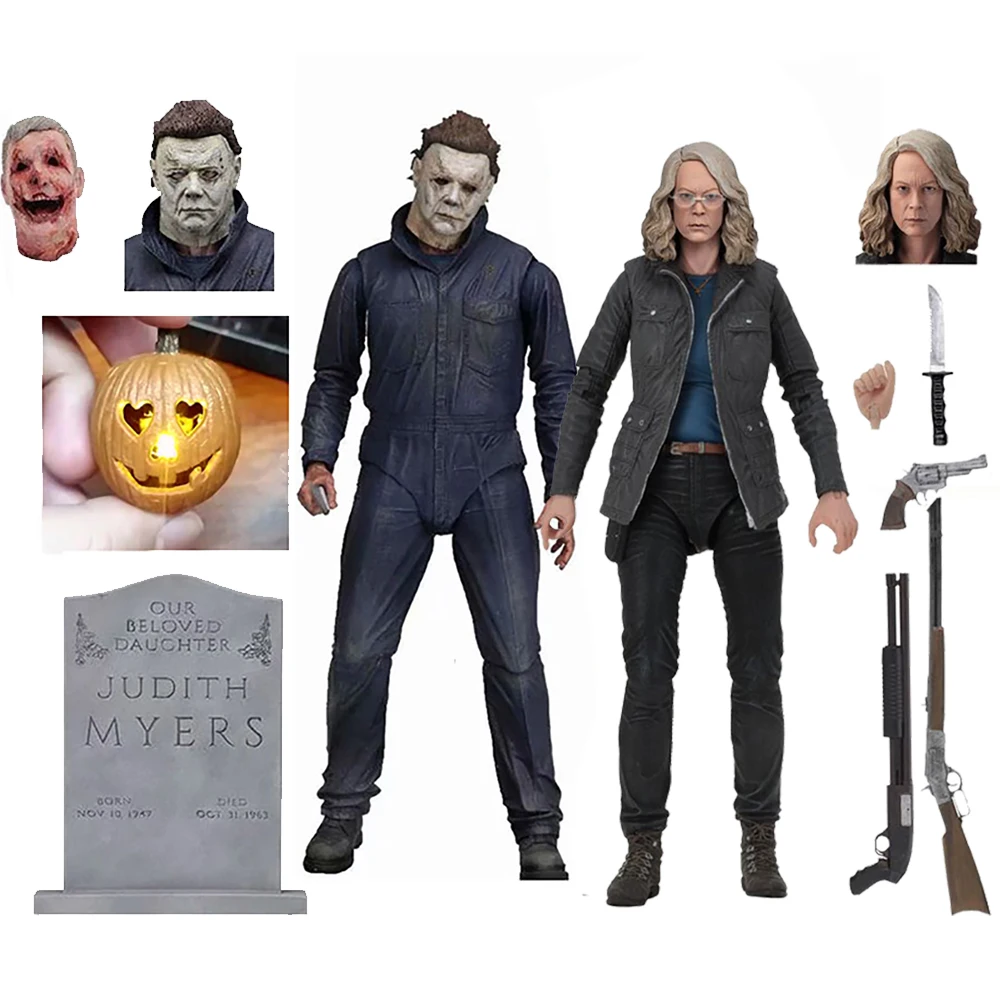 NECA Figure Halloween Ultimate Laurie Strode Michael Myers Pumpkin With LED - £31.49 GBP+