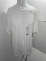 Nike Dri-Fit T Shirt Men White Tee Training Short Sleeve Crew Neck XL New - £15.75 GBP