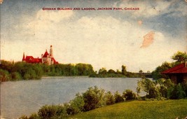 Vintage 1908 Postcard German Building And Lagoon Jackson Park Chicago Il BK39 - £2.31 GBP