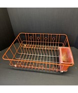 Rubbermaid Dish Drainer Rack Vintage Drying Red Coated Wire Utensil Mcm - $28.71