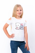 T-Shirt (Girls), Summer,  Nosi svoe 6147-070-33-1 (molochnyj-kotyky) - $333.72 MXN