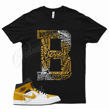 Black BLESSED T Shirt for Air J1 1 Mid University Gold White - $25.64+