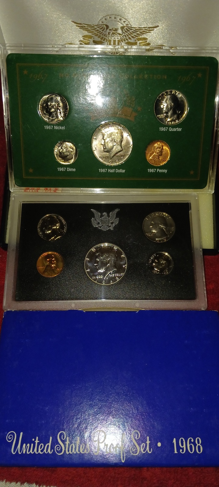 1967 &amp; 1968 US SILVER PROOFS SETS/NO MINT MARK &amp; S .EXQUISITE/AMERICAN s... - $31.99