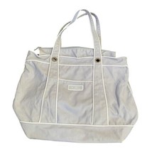 Vera Bradley Canvas Tote Bag Gray Large Shoulder Zip - $20.79