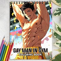 Gay Man In Gym Spiral-Bound Coloring Book for Adult for Stress Relief and Unwind - £16.39 GBP