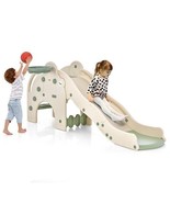 4-in-1 Toddler Slide Kids Play Slide with Cute Elephant Shape-Green - Co... - $182.69 CAD
