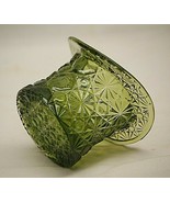 Fenton Top Hat Art Glass Daisy Button Avocado Green Colonial Vintage MCM - £13.28 GBP