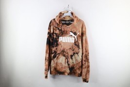 Vintage Puma Mens Size Medium Spell Out Big Logo Acid Wash Hoodie Sweatshirt - £39.07 GBP