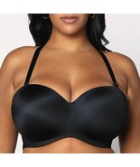 Curvy Couture Smooth Strapless Multi-Way Bra Black Hue 44H NEW - $856.64 MXN