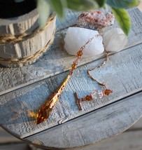 Pretty Topaz Swarovski Crystal Pendulum with Hand Painted Pendulum End Cap - $881.29 MXN