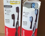 2x Keep Charcoal &amp; Whitening Toothbrushes  Aluminum Metal Handle 2 Soft ... - £9.66 GBP