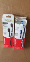 2x Keep Charcoal &amp; Whitening Toothbrushes  Aluminum Metal Handle 2 Soft Brush - £9.74 GBP