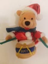 Disney Store Winnie the Pooh Bear Bean Bag Plush 2001 Christmas Mint With Tags - $29.99