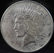 1922 P Peace Silver Dollar About Uncirculated (AU) - SKU 220US - £31.43 GBP