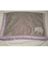 Wendy Bellissimo Baby Blanket I Love You Elephant Gray Purple Satin Trim - £23.34 GBP
