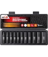 Epauto 1/2-Inch Drive Metric Deep Impact Socket Set, Cr-V, 6 Points, 11 ... - $44.97