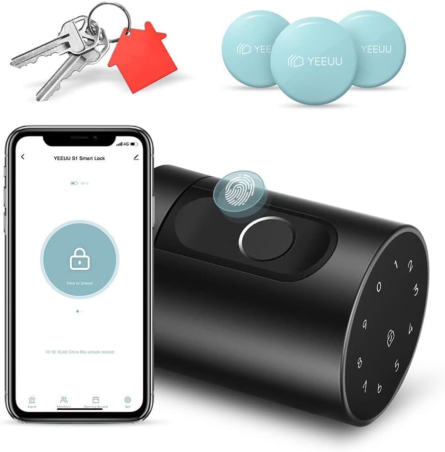 The Yeeuu Smart Door Lock With Fingerprint, Nfc, App, Code, Backup Keys,... - $154.99