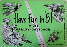 Harley Davidson Fun in 1951 Motorcycle Tin Sign - $19.95