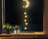 Hanging Light,Rattan Moon Star Fairy Lights Indoor Decorative Lights Win... - £34.10 GBP