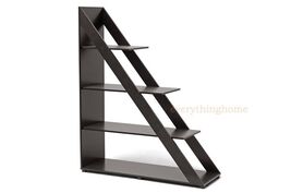 Brown Display Shelving Unit Divider Decor Shelf Bookcase Modern Angled D... - $154.99