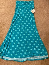 Lularoe NWT Full Length Stars Geometric Green Maxi Skirt - Size XS - £18.47 GBP