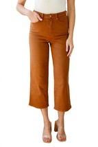 Judy Blue high rise control top wide leg crop jeans Camel - $950.67 MXN