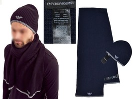 ARMANI Men&#39;s Scarf and Hat Made In Italy EA07 T1G - £79.57 GBP