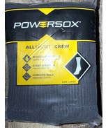 Powersox ~ 12-Pair Black Socks Crew Cushioned Cotton Blend ~ Shoe Size 6-12 - $33.83 CAD