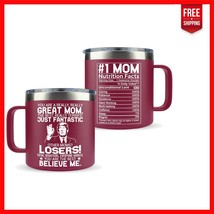 Elegant 14 oz Stainless Steel Mom Coffee Mug - Perfect for Gifts on Any ... - $37.82