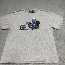 Dec 25 T-Shirt Mens XL St. Nicks Got A New Ride Christmas Motorcycle Gray - $9.50