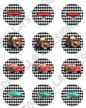 Race Cars Cartoon Image Edible Cake Precut Cookie Cupcake Topper Premium... - £11.50 GBP