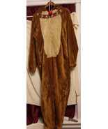 Men&#39;s Moose Fur Christmas Pajama/Union Suit One Piece  Large w/flashing ... - £22.64 GBP