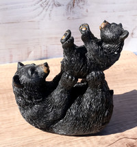 Rustic Western Mother Black Bear Lifting Baby Cub In The Air Figurine - £21.86 GBP