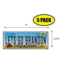 5 PACK 3.37"x 9" LETS GO BRANDON PLATE Sticker Decal Gift MAGA Trump BS0306 - $6.53
