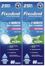 Fixodent Plus Scope Daily Denture Cleaner Tablets, 60 Count 2 Pack - £13.26 GBP