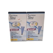 Abbott 100 Precision Xtra Blood Glucose Test Strips Exp.02/2025 Lot Of 2... - $69.29