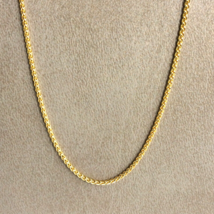 Unisex Necklace 14k Yellow Gold Spiga Wheat Length 19.88 inch Width 1.25 mm - £395.68 GBP