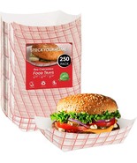 Paper Food Boats (250 Pack) Disposable Red And White, Paper Food Basket - £28.47 GBP
