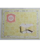 Stampin up! Handmade card Cutest Baby Ever Boy Girl Orange Yellow Pins 3... - £5.15 GBP