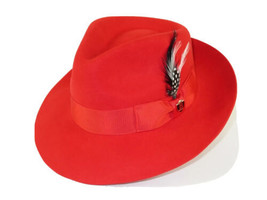 Mens Bruno Capelo Hat Australian Wool Fedora Teardrop Crown Fabio Red FB225 new - £55.33 GBP