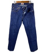 Levi&#39;s Jeans 32x30 501 Straight Leg Fly Button Closure Mens Dark Wash De... - $1,117.90 MXN