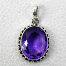 925 Sterling Solid Silver Amethyst Gemstone Handmade Pendant Women Gift PSV-1196 - £29.45 GBP+