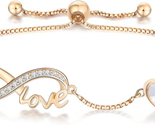Gift for Mother Wife Girlfriend, Love Heart 925 Sterling Silver Bracelet... - £38.45 GBP