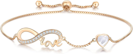 Gift for Mother Wife Girlfriend, Love Heart 925 Sterling Silver Bracelets for Wo - £39.47 GBP