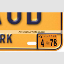 New York 1978 Vintage License Plate Registration Sticker - $17.25