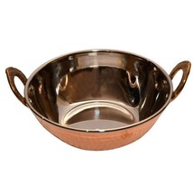 Copper Steel Serving Bowl Tableware Dish Kadai Pan Katori Wok 6x2.3 Inch 400ML - £19.16 GBP