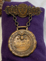 Antique 1919 54th State Convention Delegate Pin Medal Badge Bethlehem PA... - £55.78 GBP