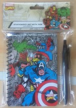 Marvel Comics Stationery Set With Pen Spiderman Hulk Thor Captain America - $8.32