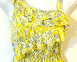 Epic Threds Girls Asymmetrical Ruffle Sleevess Summer Top  Yellow Gray L - $7.22